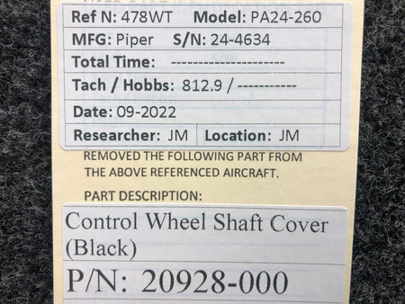 Piper Aircraft Parts 20928-000 Piper PA24-260 Control Wheel Shaft Cover
