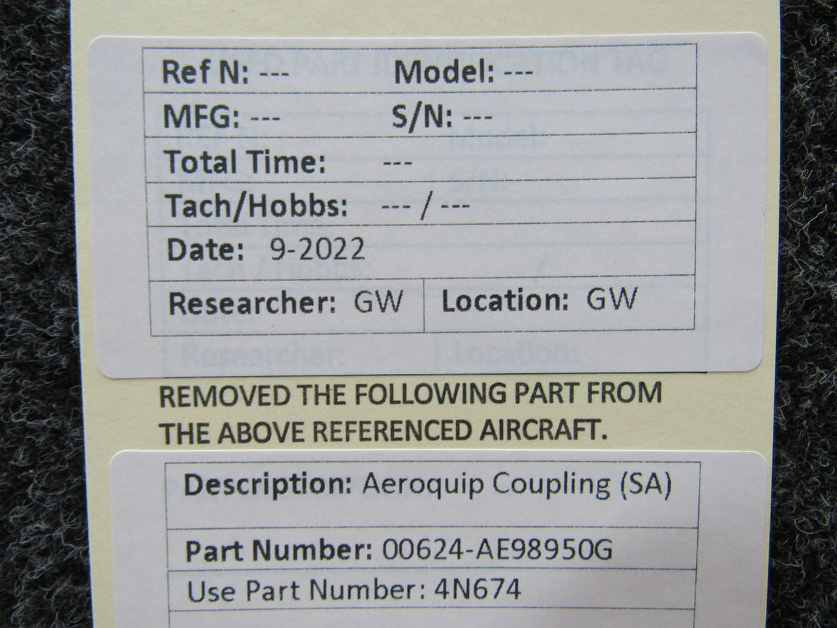 Aeroquip 00624-AE68650G USE AN674 Aeroquip Coupling SA
