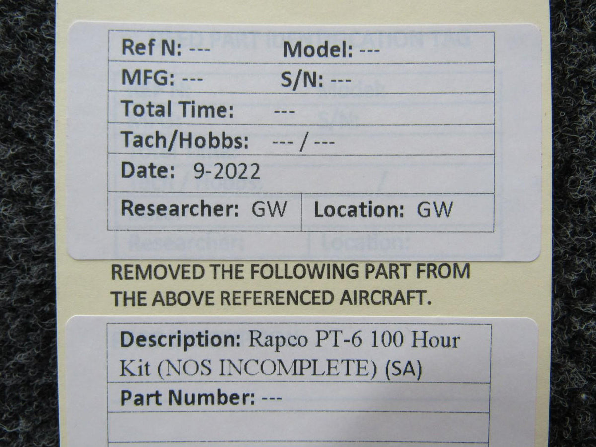 Rapco PT-6 100 Hour Seal Kit NEW OLD STOCK, INCOMPLETE SA