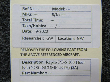 Rapco PT-6 100 Hour Seal Kit NEW OLD STOCK, INCOMPLETE SA