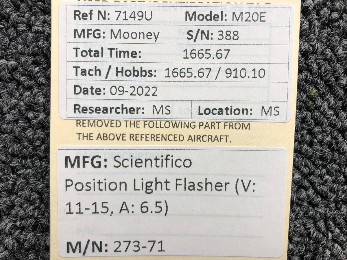 Scientifico 273-71 Position Light Flasher Volts 11-15 Amps 6.5
