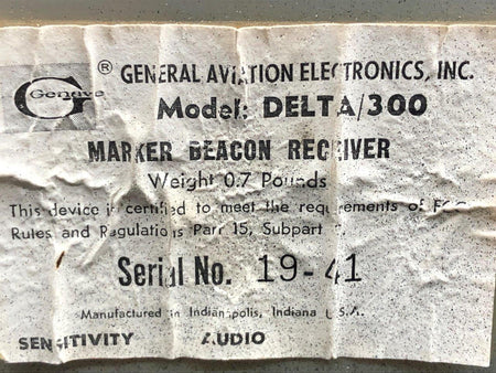 General Aviation Delta-300 Marker Beacon Receiver