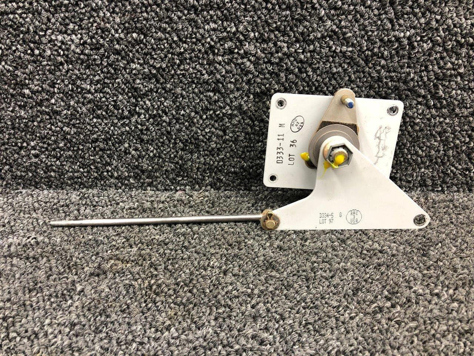 Robinson Helicopter and Airplane Parts D334-5 / D333-1 Robinson R22 Carburetor Heat Control Bellcrank W/ Plate and Block