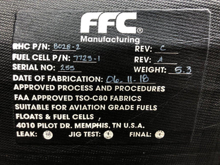 FFC 7723-1 ALT B028-2 FFC Manufacturing Auxiliary Fuel Bladder Tank Assy RH