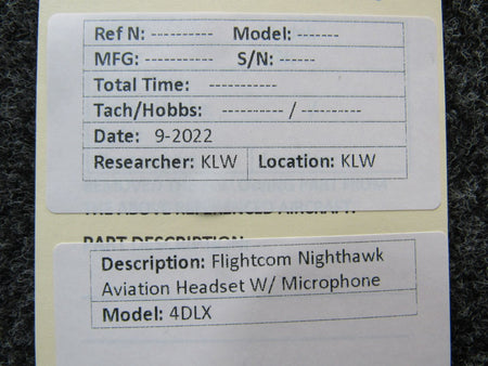 4DLX Flightcom Nighthawk Aviation Headset W/ Microphone BAS Part Sales | Airplane Parts