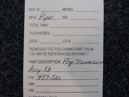489-516 Piper Flap Transmission Assembly LH BAS Part Sales | Airplane Parts