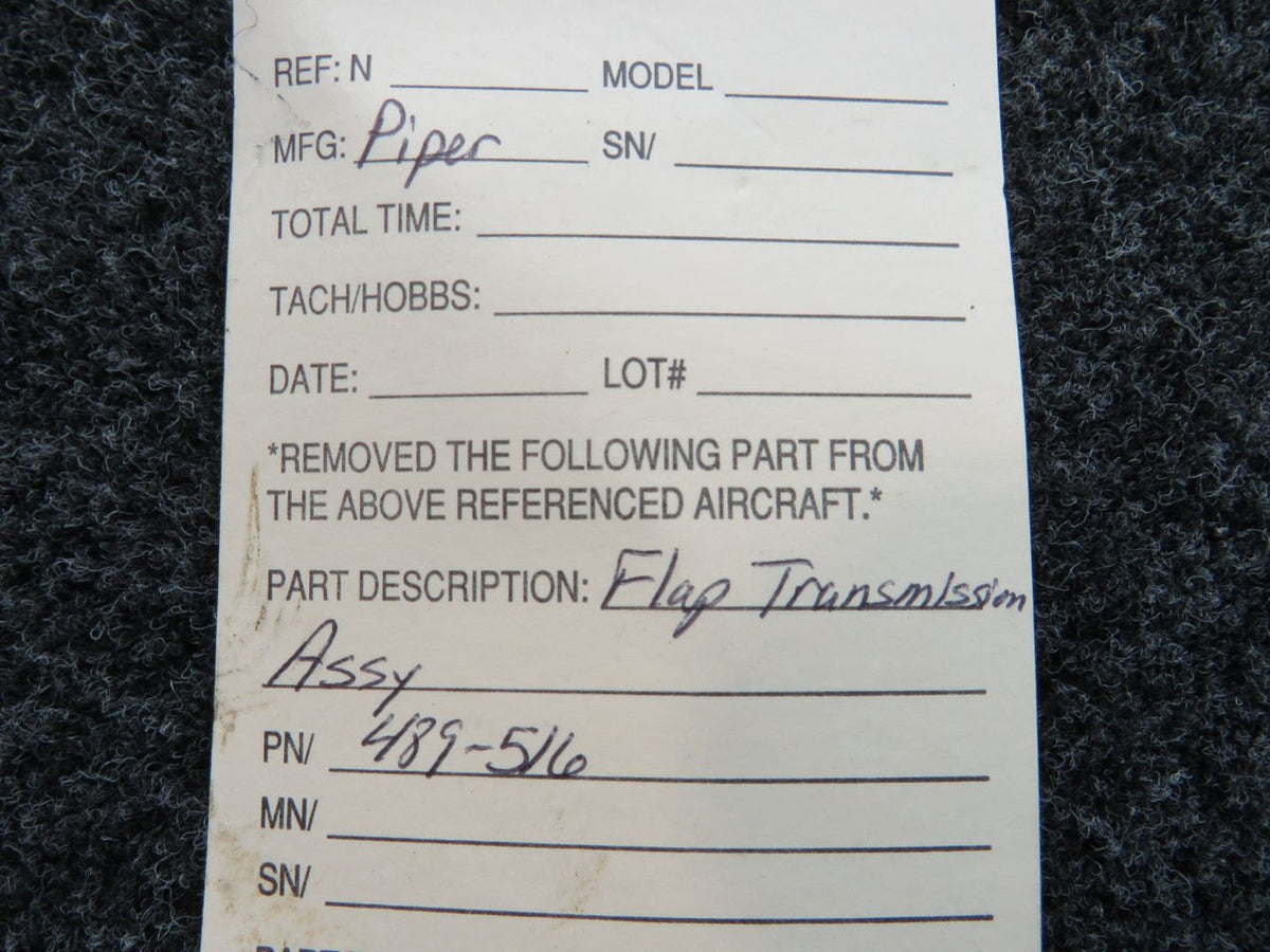 489-516 Piper Flap Transmission Assembly BAS Part Sales | Airplane Parts