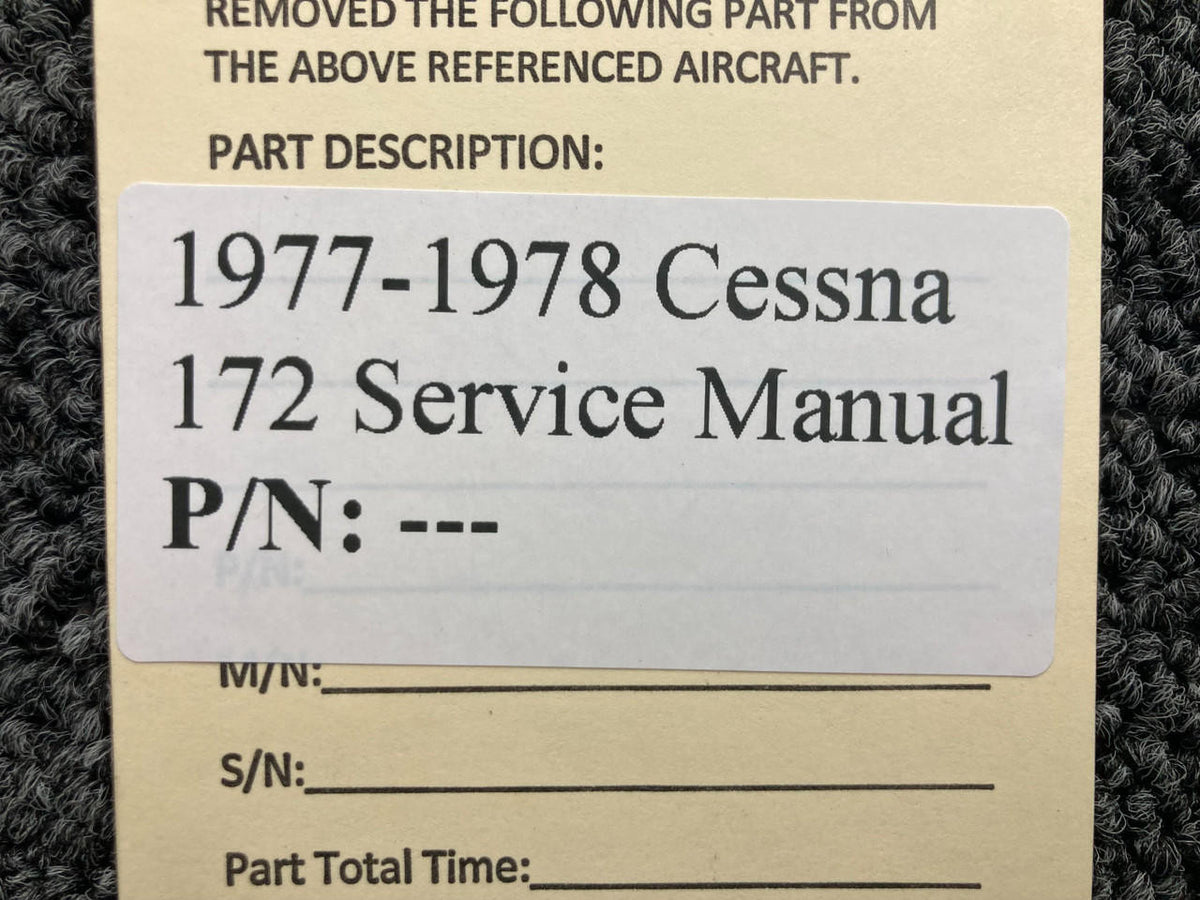 Cessna Aircraft Parts 1977-1978 Cessna 172 Service Manual