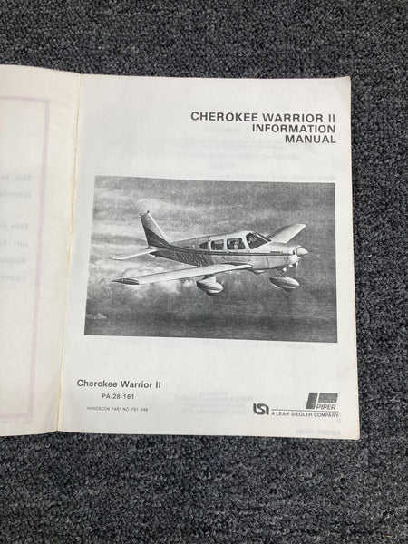 Piper Aircraft Parts 761-649 Piper Cherokee Warrior II Information Manual (1976)