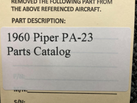 Piper Aircraft Parts 1960 Piper PA-23 Parts Catalog