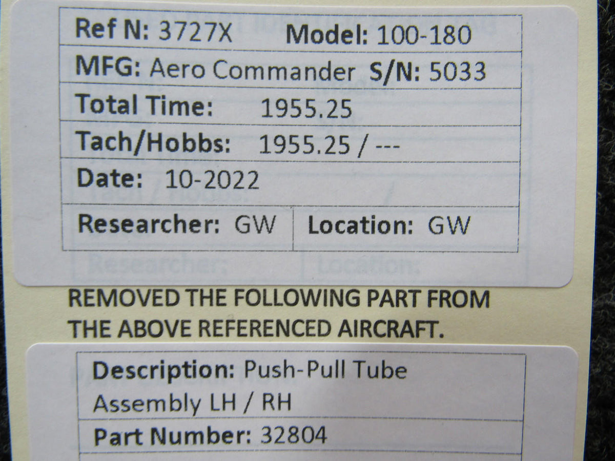 Aero Commander 32804 Aero Commander 100-180 Push-Pull Tube Assembly LH / RH