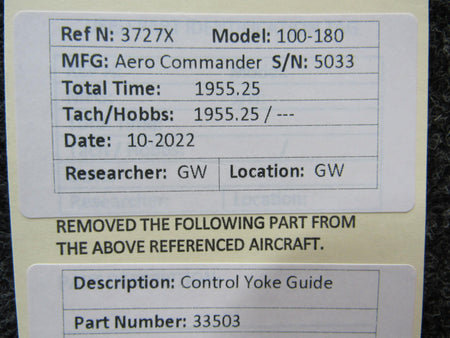 Aero Commander 33503 Aero Commander 100-180 Control Yoke Guide