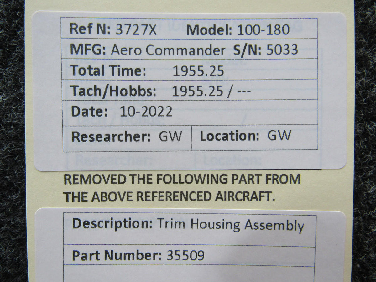 Aero Commander 35509 Aero Commander 100-180 Trim Housing Assembly