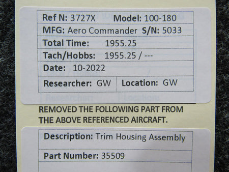 Aero Commander 35509 Aero Commander 100-180 Trim Housing Assembly