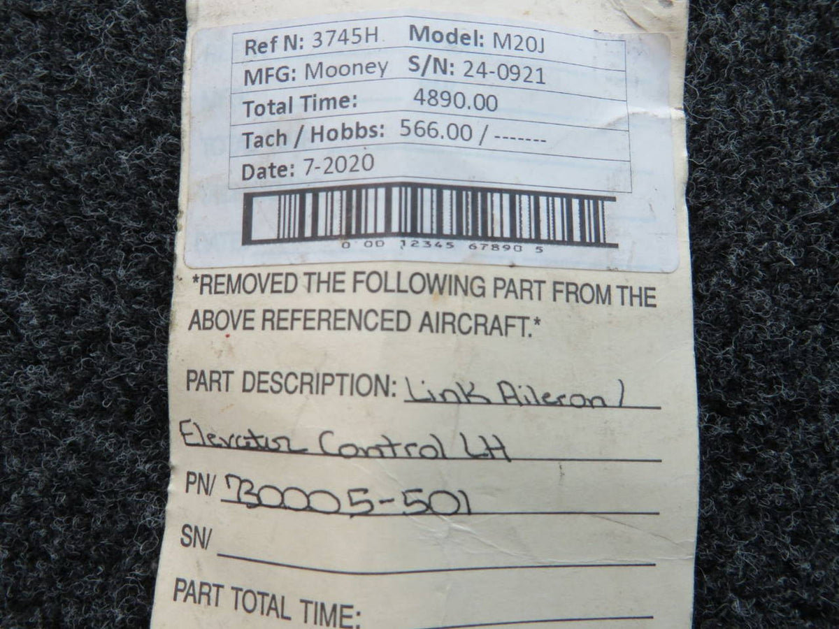 730005-501 Mooney M20J Link Aileron / Elevator Control LH BAS Part Sales | Airplane Parts