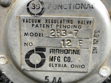 Airborne 2H3-7 (ALT: C482001-0201) Airborne MFG Vacuum Regulating Valve