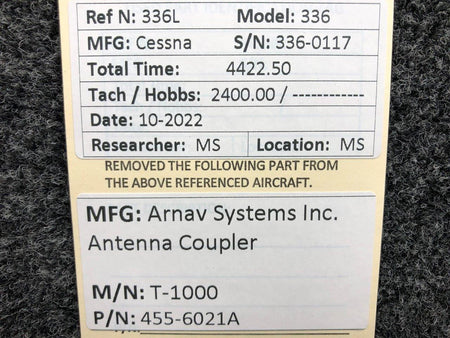 ARNAV 455-6021A Arnav Systems Inc. T-1000 Antenna Coupler
