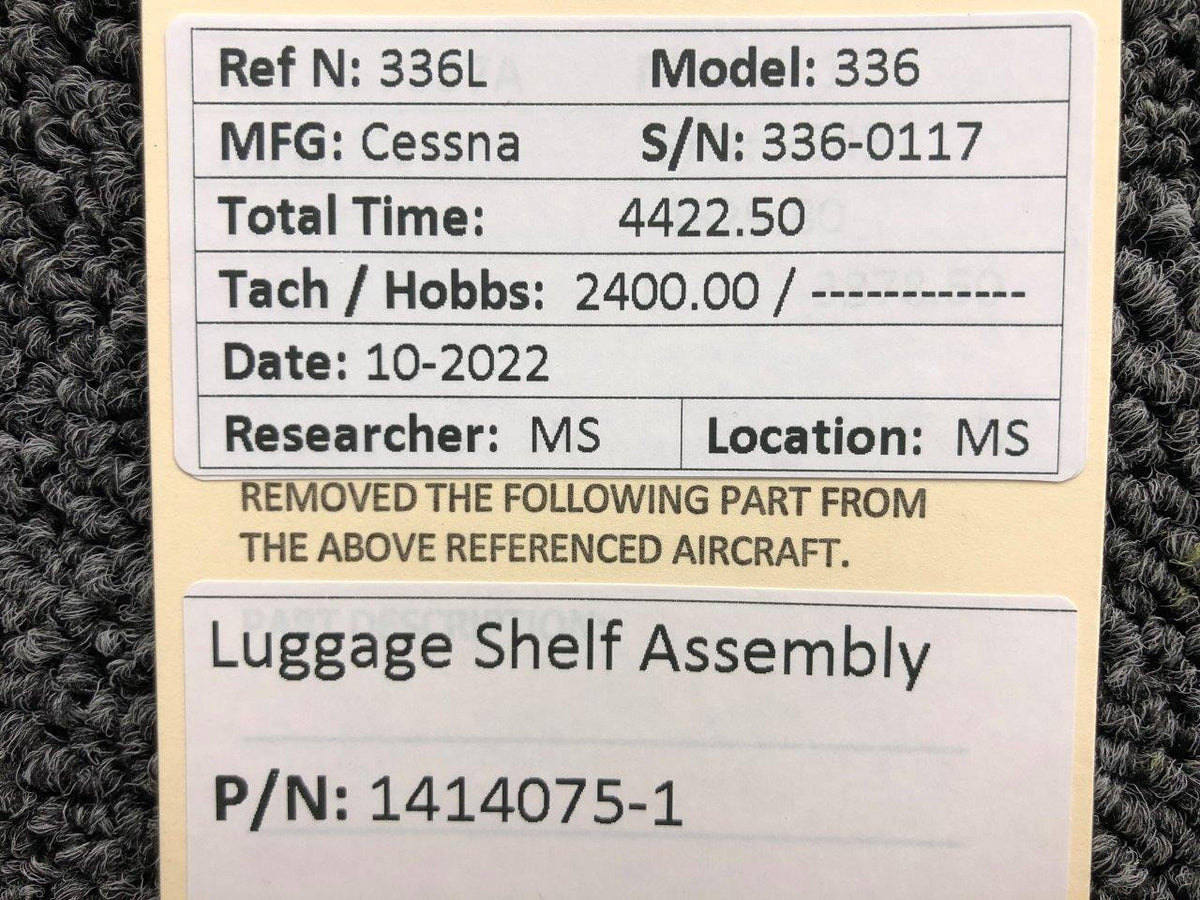 Cessna Aircraft Parts 1414075-1 Cessna 336 Luggage Shelf Assembly