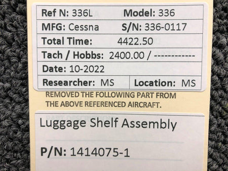 Cessna Aircraft Parts 1414075-1 Cessna 336 Luggage Shelf Assembly