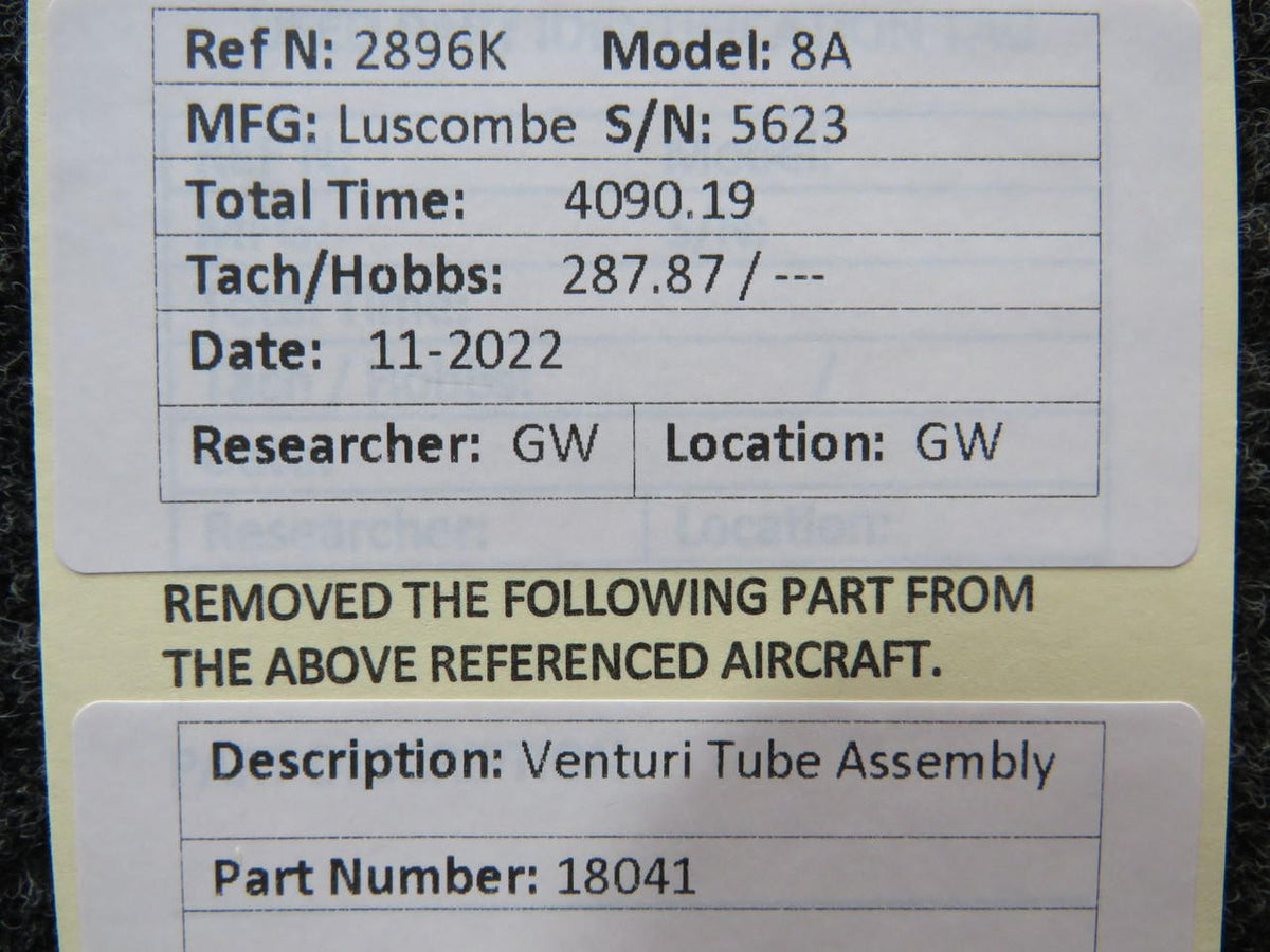 Luscombe 8A Venturi Tube Assembly (1-1/2")