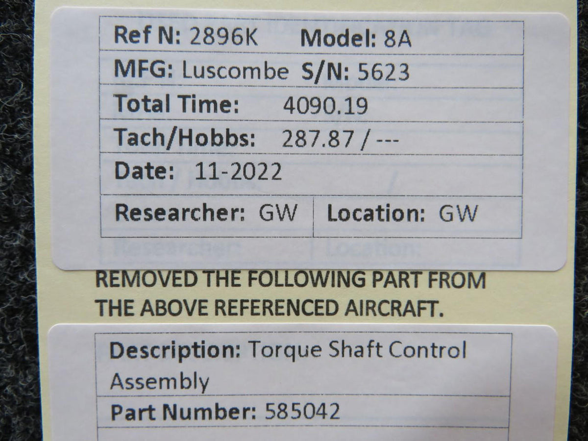 Luscombe 585042 Luscombe 8A Torque Shaft Control Assembly