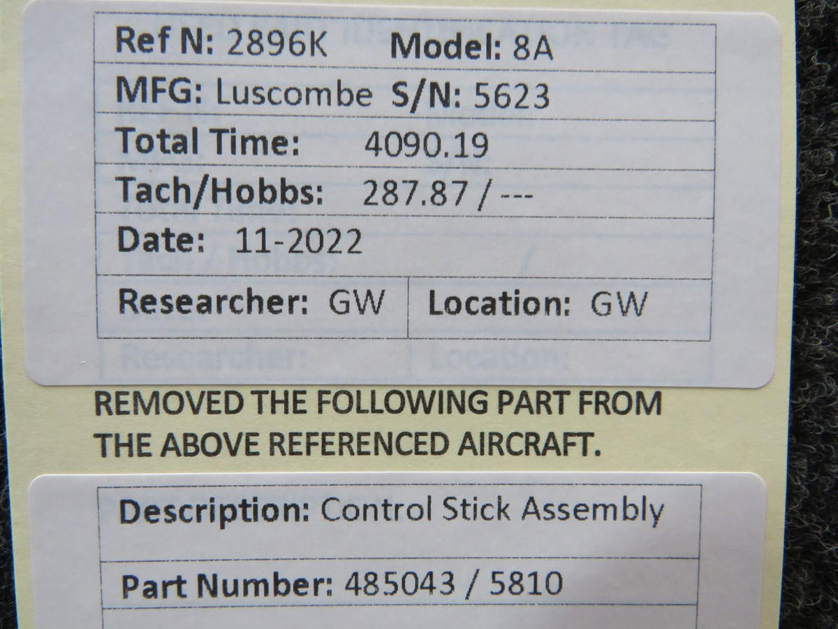 Luscombe 485043 / 5810 Luscombe 8A Control Stick Assembly