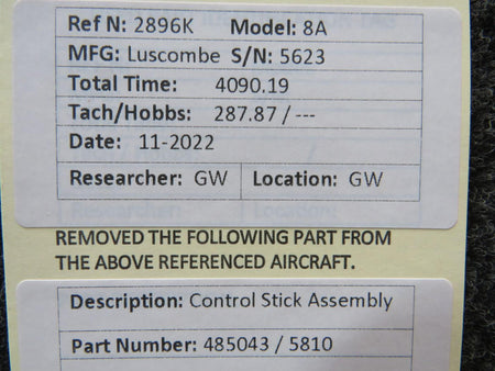 Luscombe 485043 / 5810 Luscombe 8A Control Stick Assembly