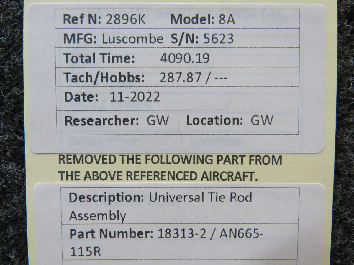Luscombe 18313-2 / AN665-115R Luscombe 8A Universal Tie Rod Assembly