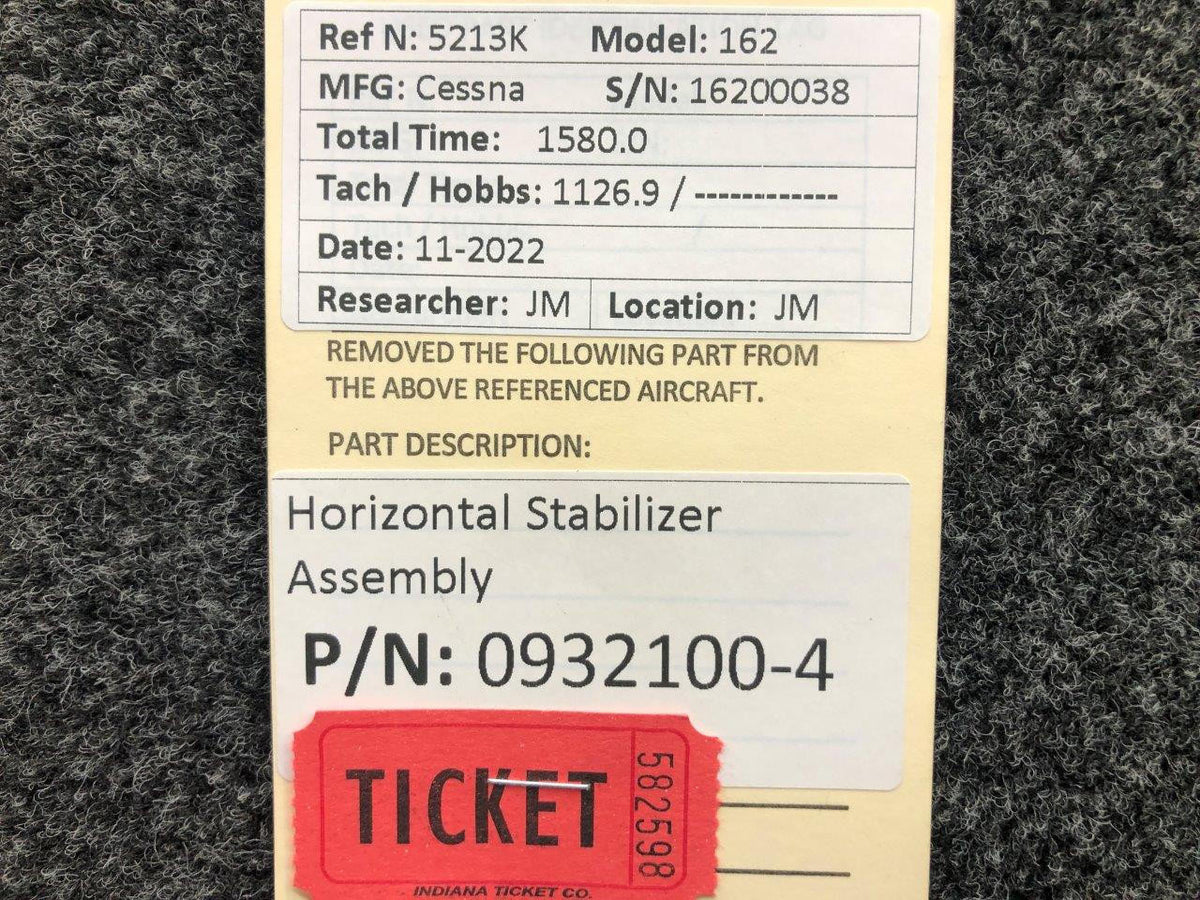 Cessna Aircraft Parts 0932100-4 Cessna 162 Horizontal Assembly