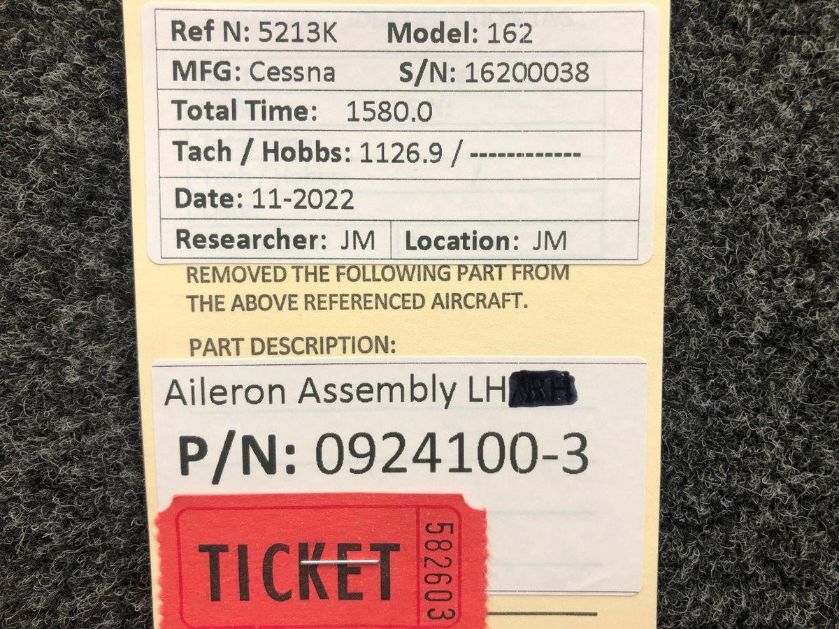 Cessna Aircraft Parts 0924100-3 Cessna  162 Aileron Assembly LH