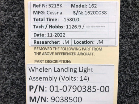 Whelen 01-0790385-00 Whelen 9038500 Landing Light Assembly (Volts: 14)