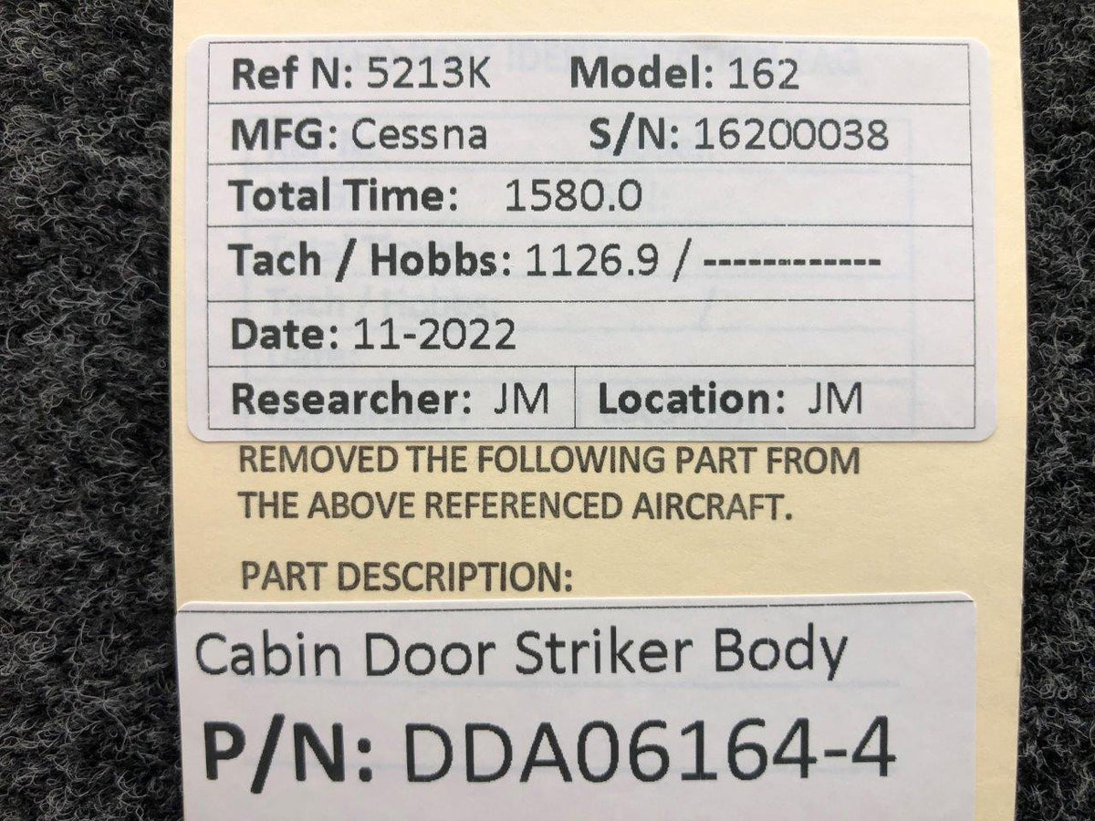 Cessna Aircraft Parts DDA06164-4 Cessna 162 Cabin Door Striker Body