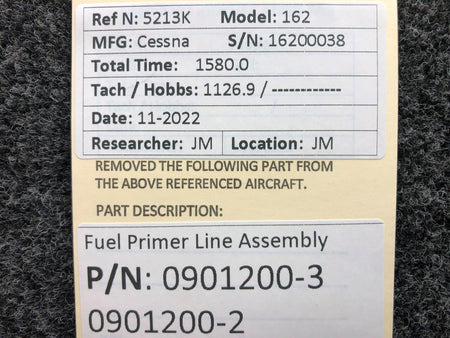 Cessna Aircraft Parts 0901200-3 / 0901200-2 Cessna 162 Fuel Primer Line Assembly