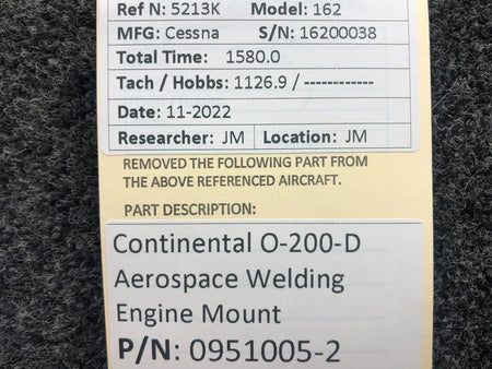 Aerospace 0951005-2 Continental O-200-D Aerospace Welding Engine Mount