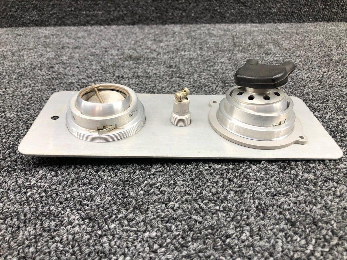 Beechcraft Parts 58-530104- 1 / 2565 / 2515 Beech 95-B55 Overhead Panel W/ Light, Vent & Switch