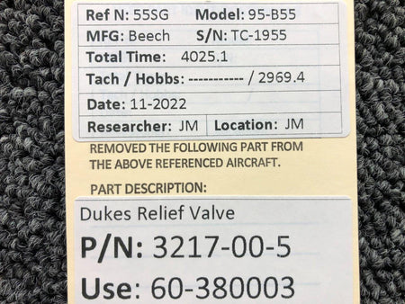 Dukes 3217-00-5 (USE: 60-380003) Dukes Relief Valve