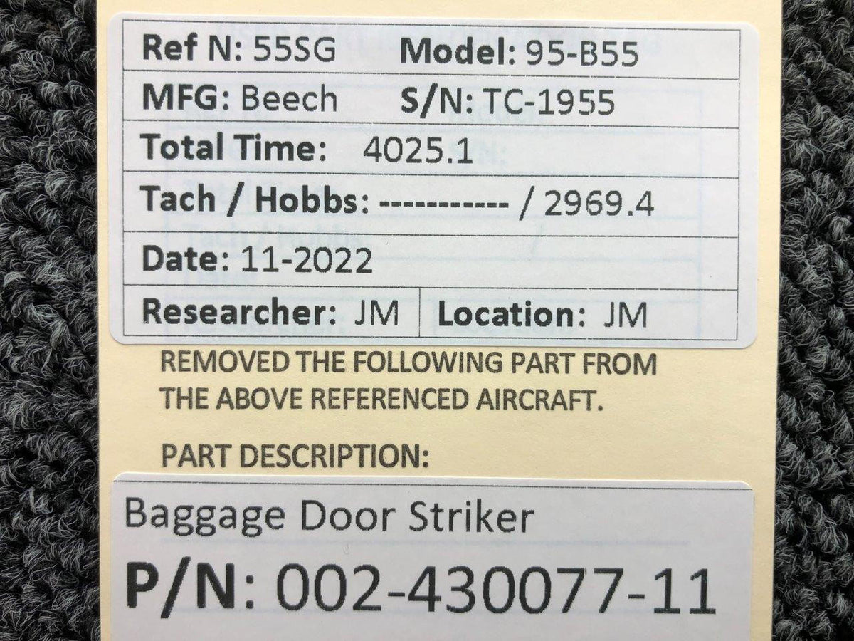 Beechcraft Parts 002-430077-11 Beechcraft 95-B55 Baggage Door Striker