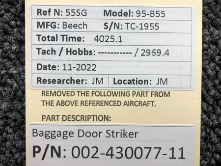 Beechcraft Parts 002-430077-11 Beechcraft 95-B55 Baggage Door Striker