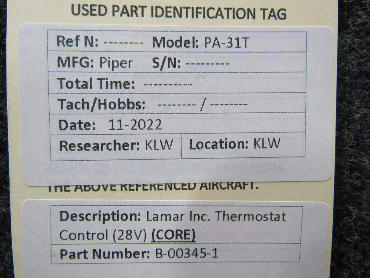lamar B-00345-1 Lamar Inc. Thermostat Control (Volts: 28) (CORE)