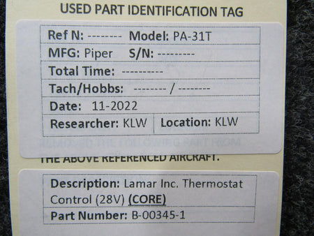 lamar B-00345-1 Lamar Inc. Thermostat Control (Volts: 28) (CORE)