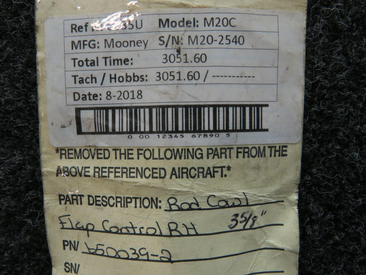 Mooney Aircraft Parts & Accessories 650039-2 Mooney M20C Cowl Flap Control Rod RH (Length: 3-5/8")