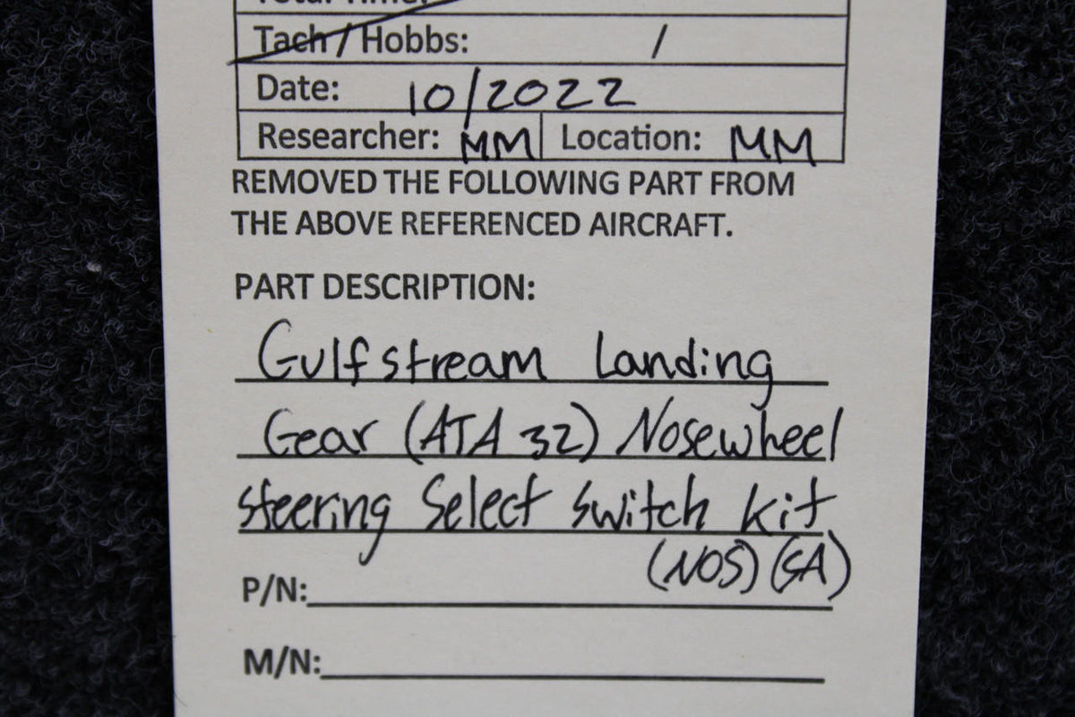 Gulfstream 302AM1 Gulfstream (ATA32) Nose Wheel Steering Select Switch Kit (NOS) (SA)