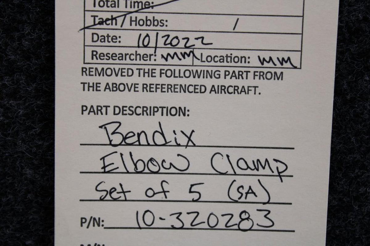 Bendix Airplane Parts & Equipment 10-320283 Bendix Elbow Clamp Set of 5 (NEW OLD STOCK) (SA)