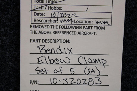 Bendix Airplane Parts & Equipment 10-320283 Bendix Elbow Clamp Set of 5 (NEW OLD STOCK) (SA)