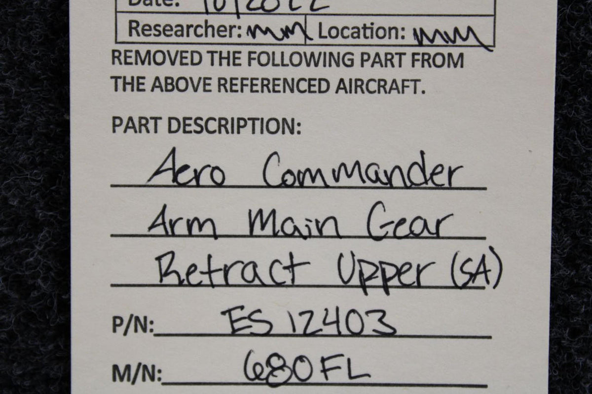 Aero Commander ES12403 Aero Commander 680FL Main Gear Retract Arm Upper (SA)