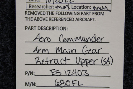Aero Commander ES12403 Aero Commander 680FL Main Gear Retract Arm Upper (SA)