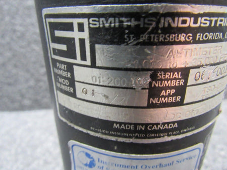 Smiths Ind 01-200-102 Smiths Industries Encoding Altimeter Indicator (Volts: 14/28)
