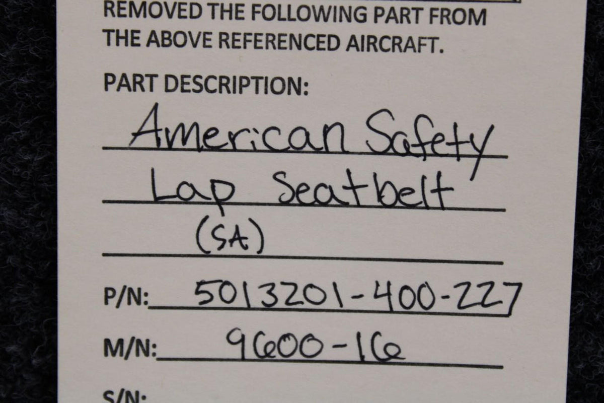 American Safety Corp. 5013201-400-227 American Safety 9600-16 Lap Seatbelt (SA)