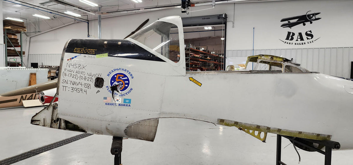 Navion Ryan Navion Fuselage W/ Paperwork, Log Books & Data Tag (Firewall: 145-31005-50)