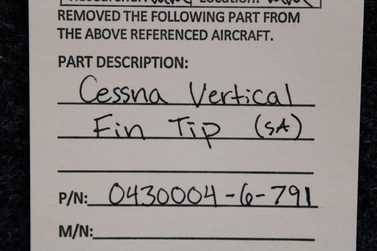 Cessna Aircraft Parts 0430004-6-791 Cessna Vertical Fin Tip (SA)